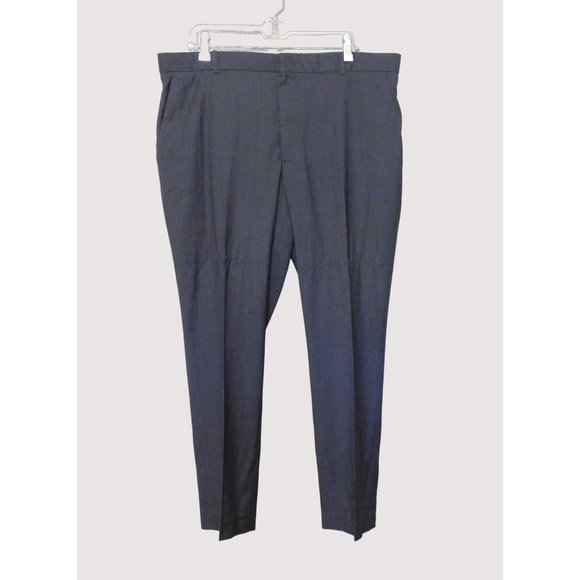 Perry Ellis Portfolio Pants 38x29.5 Charcoal Dark Gray Slim Fit Flat Front - Picture 2 of 9